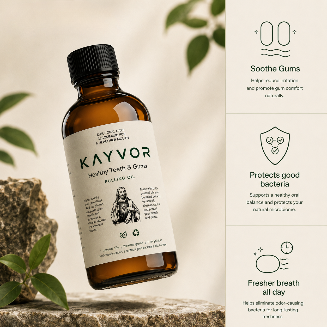 Kayvor® All-In-One Natural Oil Pulling Rinse - 1001